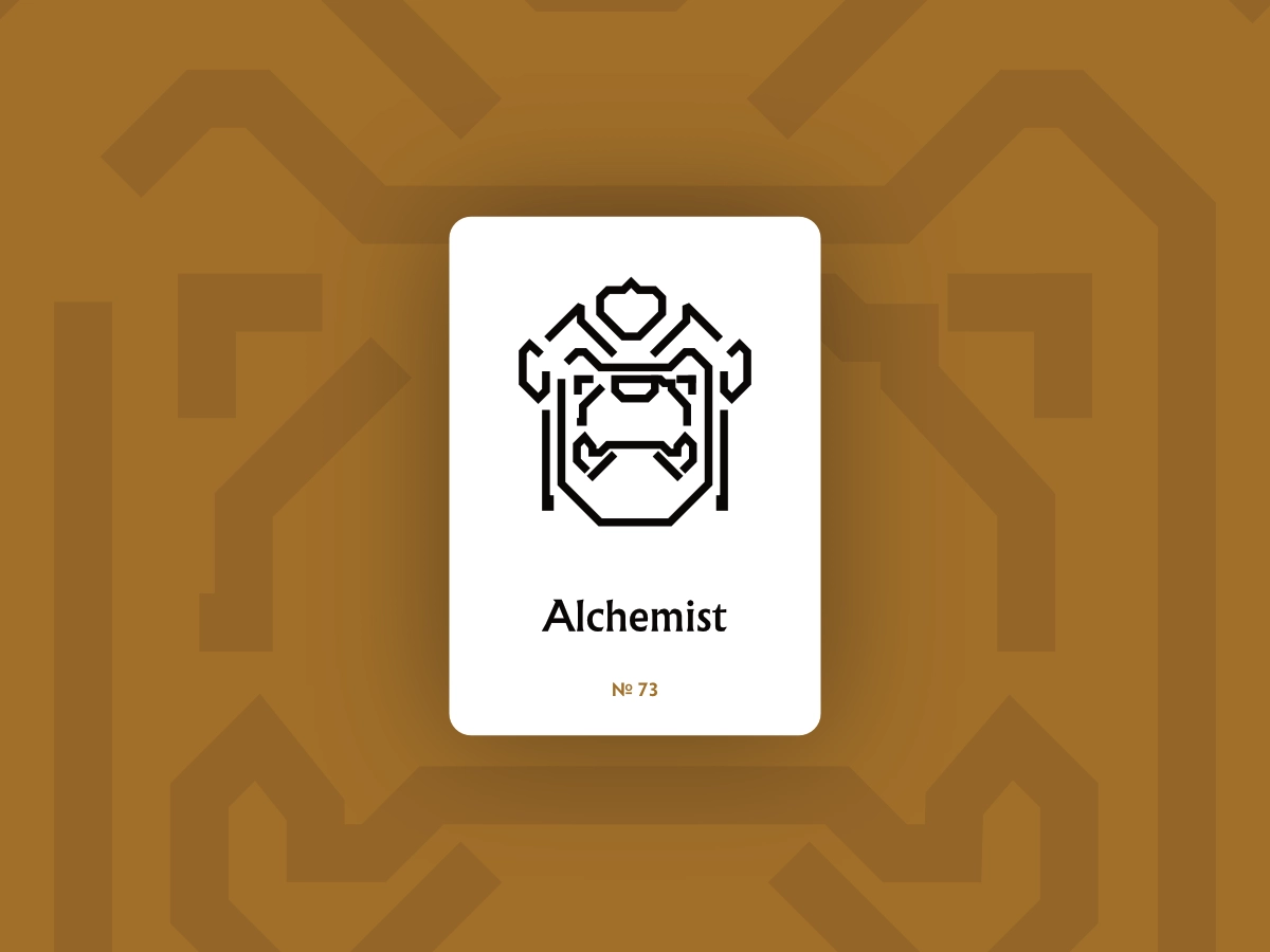 An abstract illustration of the Alchemist hero icon in Dota 2.