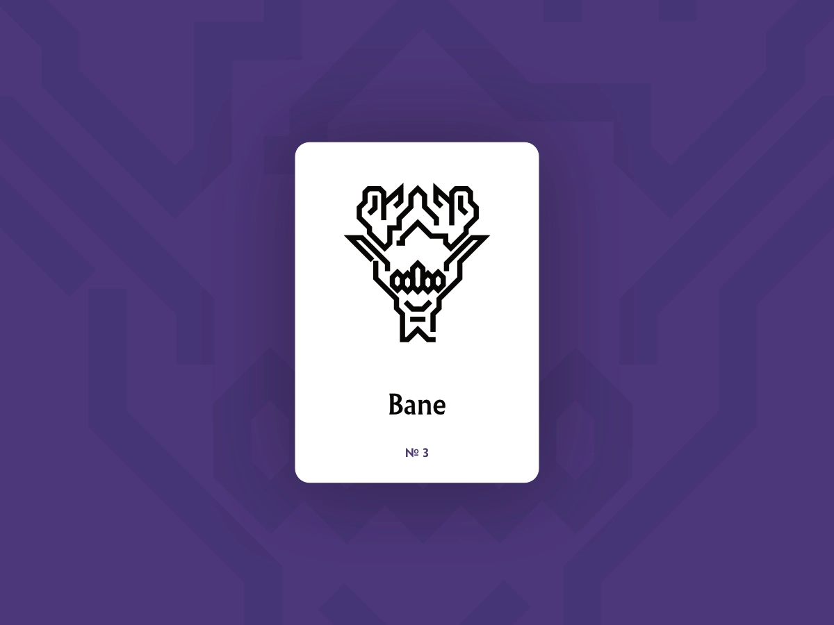An abstract illustration of the Bane hero icon in Dota 2.