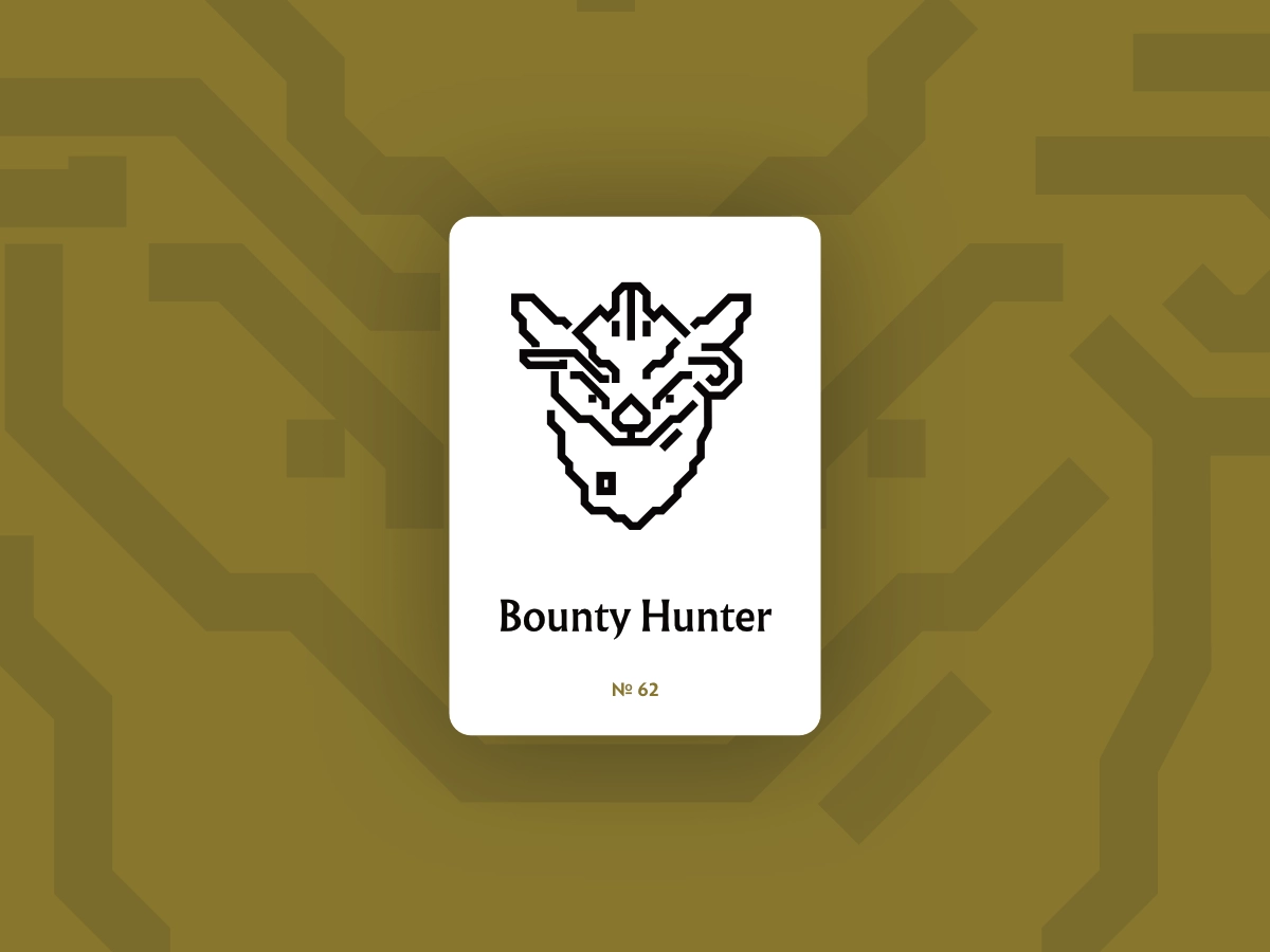 An abstract illustration of the Bounty Hunter hero icon in Dota 2.