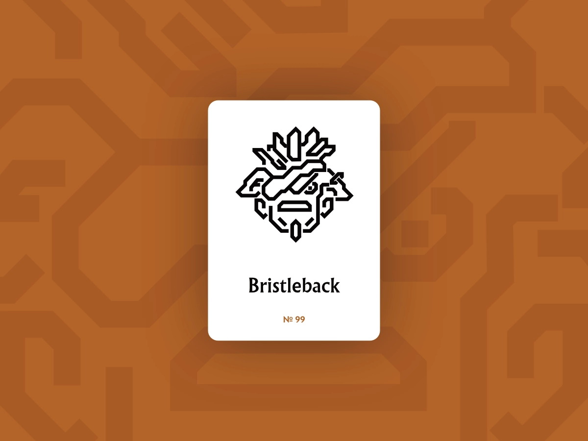 An abstract illustration of the Bristleback hero icon in Dota 2.