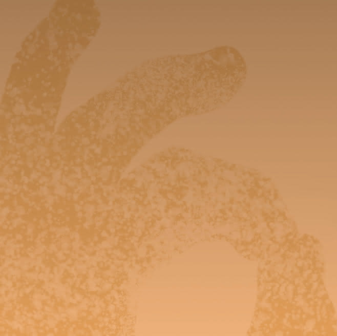 A gradiated tan background with a faint stippled crop of the Randleman logo hands.