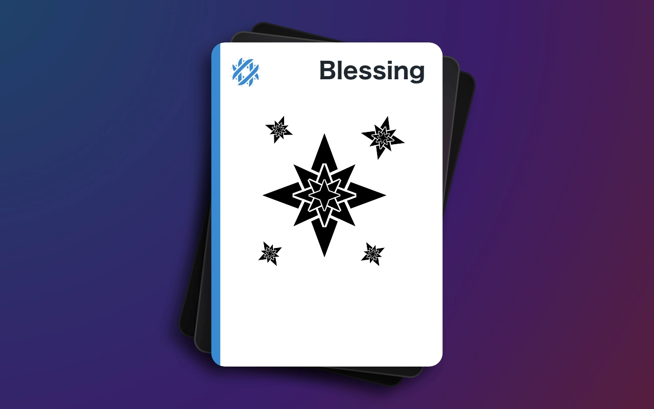 The Heaven card “Blessing.” A large geometric star surrounded by 4 smaller stars.